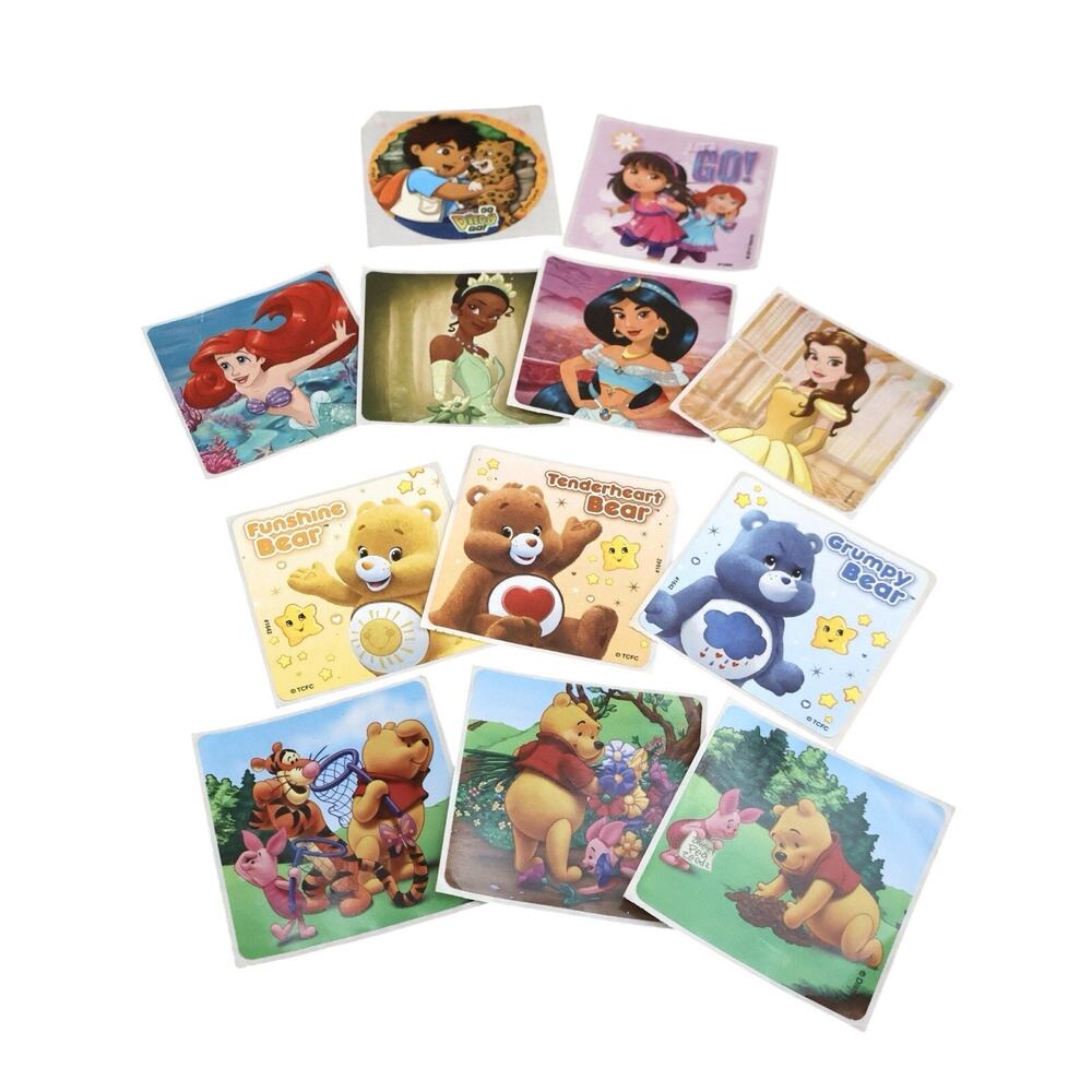 Disney Princesses Care Bears Winnie The Pooh Square Stickers